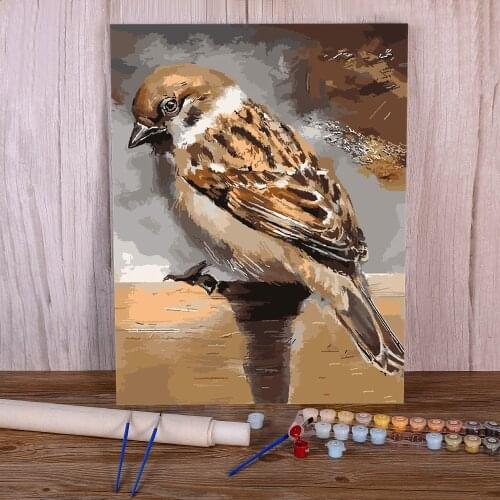 Bird Animal DIY Painting By Numbers Package Oil Paints 40*50 Canvas Pictures New Design Children Handiwork Drawing