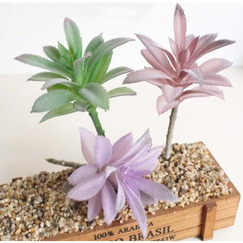 Height=17cm Diameter=10cm Green Purple Red Flocking Large Artificial Succulents Plants Home Garden Office Bedroom Decoration