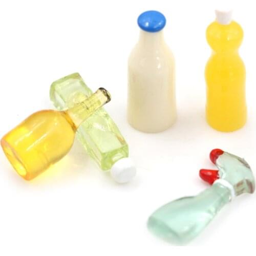 1:12 Scale Toy 5 Pieces Plastic Kitchen Bottles Height 3cm Dollhouse Miniature for Doll Accessories Hot Sale
