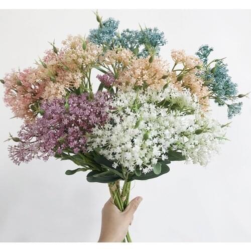 1pc Plastic Osmanthus Gypsophila Bouquet Home Wedding Party Decoration Fake Flowers Holding Flower Materials