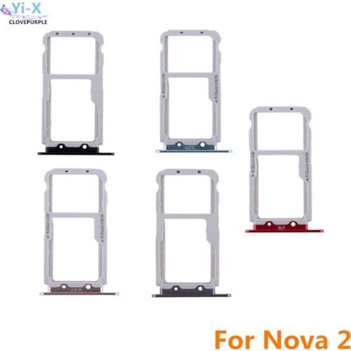 10pcs/lot SIM Card Tray Slot Holder Adapter for Huawei Nova 2 Nova2 Phone Spare Parts