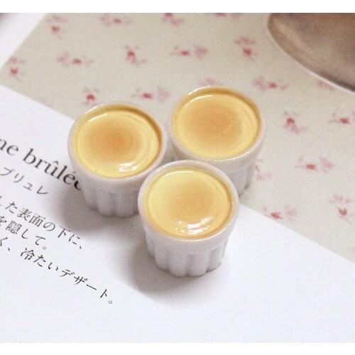 10pcs/lot resin solid simulation food pudding cup 17*14mm kawaii cabochons crafts For Hair Cellphone Decoration