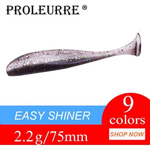 10pcs/lot soft lures Jig Easy Shiner Fishing Lure 75mm 2.2g Artificial Double Color Silicone Swimbaits Wobblers isca Bass Tackle