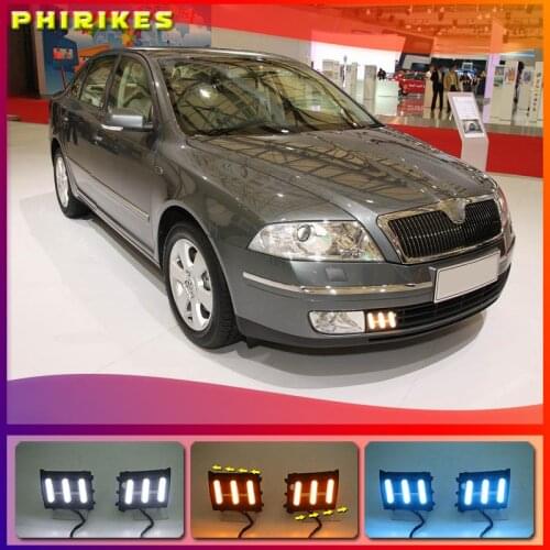 2PCs/set For Skoda Octavia A5 2007 2008 2009 waterproof daylight Car styling Daylight Daytime Running light led drl