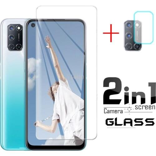 2 in 1 For OPPO A52 Glass Screen Protective Tempered Glass ON OPPO A52 PDAM10 6.5 Protector Cover Film
