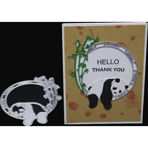 AZSG Bamboo Cute Panda Cutting Dies For DIY Scrapbooking/Card Making/Album Decorative Metal Die Cutter Crafts
