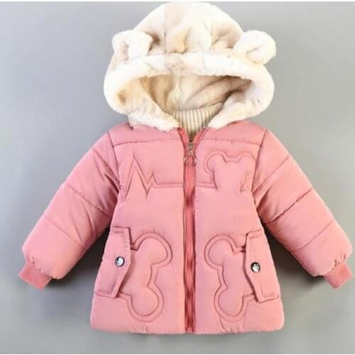 Baby Girls Childrens Clothing Winter Cotton Hooded Outerwear Fashion Parkas Warm Down Jacket Infant Baby Girl Coats 1 2 3 Years