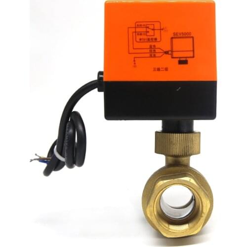 DN20(G 3/4") AC220V electric actuator brass ball valve,Cold&hot water/Water vapor/heat gas 2 way Brass Motorized Ball Valve