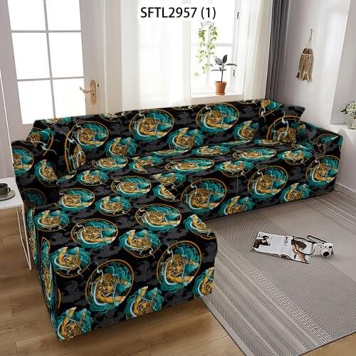 Elegant Tiger Sofa Cover Flower Protection Panda Sofa Cover with Angle Plaid on The Sofa Cover L Sofa Need 2Pc Sofa Bed Cover