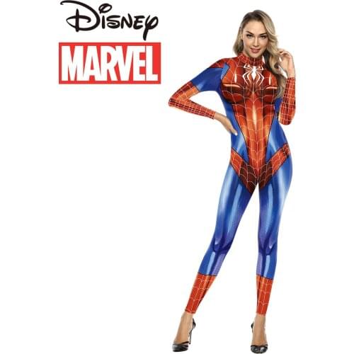 Marvel Avengers Character Costume Spider-Man Printed Womens One-piece Cosplay Costume