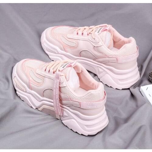 White Platform Sneakers Casual Shoes Women Spring Fashion Dad Shoes Thick Sole Black Chunky Sneakers Female Vulcanize Shoes