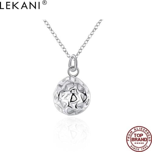 LEKANI Hollow Heart Small Three Dimensional Ball Pendant For Women White Glossy Personality Fashion Pendants Jewelry New Arrival