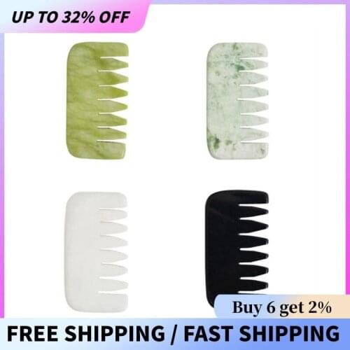Gua Sha Stone Massage Board Natural Guasha Plate Jade Head Scalp Scraping Massager Comb Face Massager Scrapers Tools