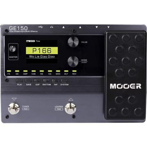 MOOER GE150 Digital Multi Effects Guitar Pedal Processor Tube AMP Modelling 55 AMP Models 9 Effect Types Loop Recording (80S)