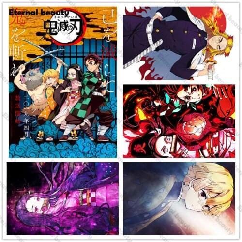 Cartoon Diamond Pictures Full Round Drill 5D Cross Stitch Wall Art Painting Home Decoration Handmade Embroidery Wall Artwork