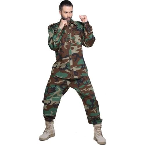Spring autumn outdoor male anti scratch camouflage set uniform mens tactical military clothing long sleeve shirt pants suit gear