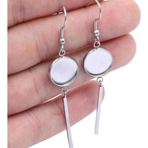 10pcs stainless steel fit 10mm 12mm 14mm 16mm 18mm cabochon earring base blanks diy earrings making findings supplies