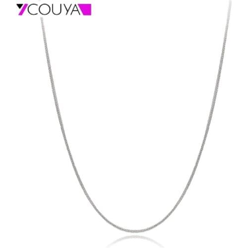 Stainless Steel Fine Necklace Shiny Chain Necklace Lobster Clasp High Polished Silver color Link Necklace Girls Jewelry Gift