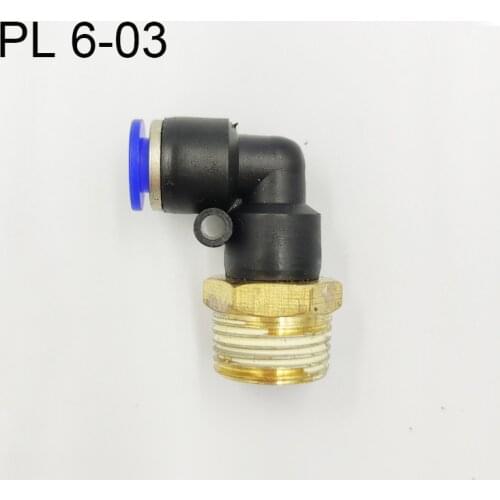 PL Elbow 100pcs Lot 6-03 6mm Air Connector Pneumatic Fitting Quick Fittings Male Thread Push In