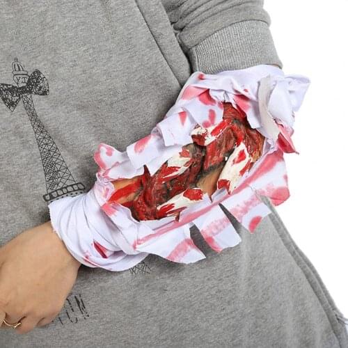 Fake Horrifying Arm Bleeding Dressing Halloween Decor Prop Human Scary Bloody Arm for Party