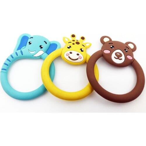 Baby Teether Pacifier Cartoon Teething Nursing Silicone BPA Free Necklace Toys Silicone Teething Ring