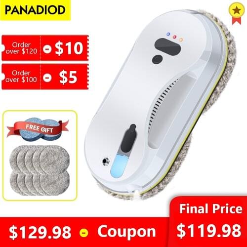 Panadiod Robot Window Cleaner Strong Suction Window Washer Anti-falling Window Cleaning Robot Remote Control Intelligent Magnet