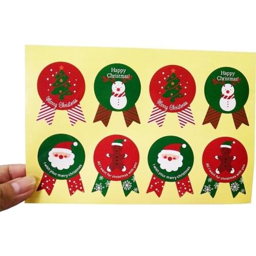 400pcs/lot Red And Green Medal Style Christmas Creative Stickers Multifunction Label Adhesive Gift