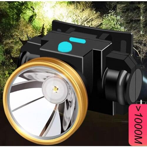 Most Powerful T9 Led Headlamp 10000LM Head lamp USB Rechargeable Headlight Waterproof Zooma Fishing Light Use 18650 Battery 2pcs