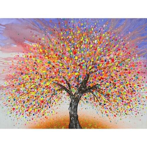 SHAYI 5D Diamond Painting Oil Painting Scenery Tree Full Square/Round Drill Embroidery Cross Stitch Home Decor Painting