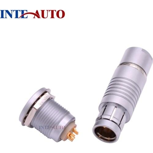 1F 103 series male straight plug and fixed panel mount receptacle push pull connectors S103 D103 bend relief