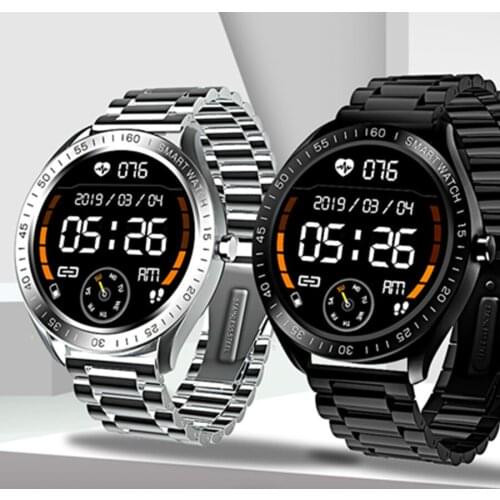 Bluetooth Smart Watch Man Full Touch Fitness Tracker Bracelet Blood Pressure Steel Band Waterproof Smart Watch 2020