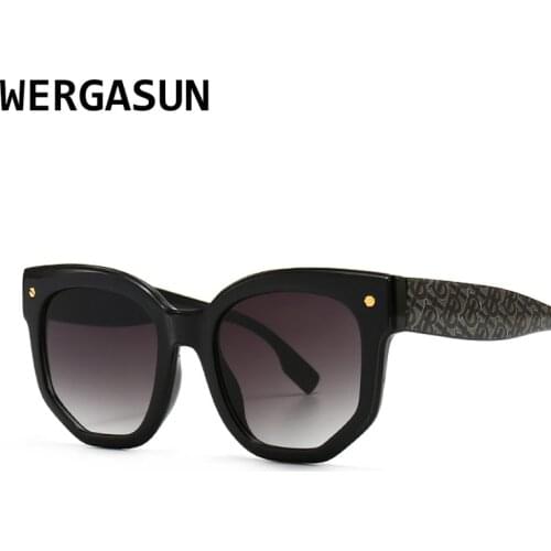 WERGASUN Square Sunglasses Women Men Oversized Retro Brand Designer Sun Glasses Female Male Eyewear Punk Oculos De Sol