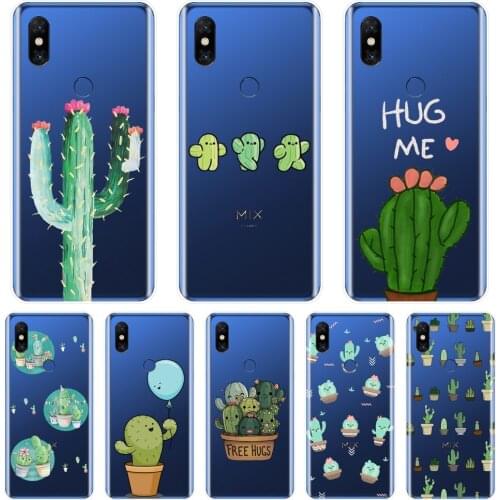 Back Cover For Xiaomi Mi Mix 1 2 2S 3 Cactus Floral Green Plants Flower Soft Phone Case Silicone For Xiaomi Mi Max Note 1 2 3