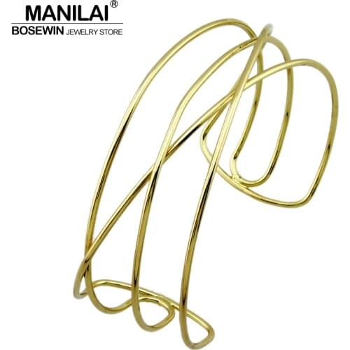 MANILAI Fashion Jewelry Choker Necklaces For Women Chokers Collar Statement Necklace Maxi Female Alloy Torques Gold Silver Color
