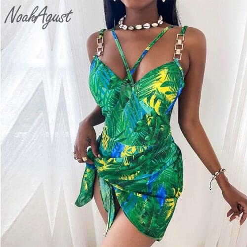 Print High Cut Sexy Swimsuit Women 2021 Cover Up Skirt Push Up Swimwear Brazilian Beach Wear Bathing Suit Maillot De Bain 1 Pcs