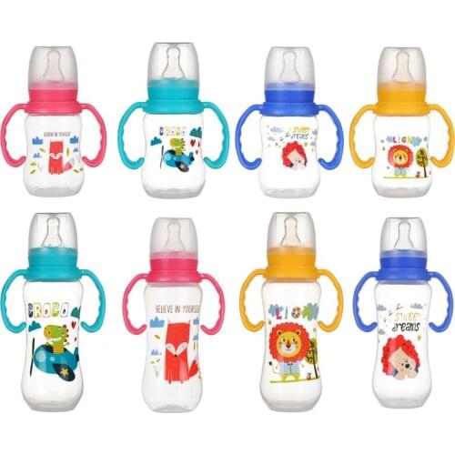 120/240ML Children Bottle with Lid Heat-resistant Food Grade Material Baby Mike Feeding Bottle for Home Baby Drinking Cup
