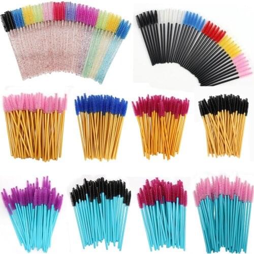 2000 pcs Cosmetic Eyelash Brush Crystal Mascara Wands Applicator Diamond Eyelashes brushes Disposable Make Up brushes Tools