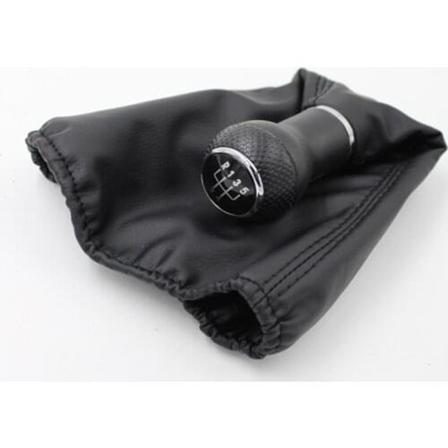 5 and 6 Speed Car Gear Shift Knob Gaiter Boot Cover for Volkswagen Golf 3 MK3 LUPO POLO Long type 12mm Black stitching