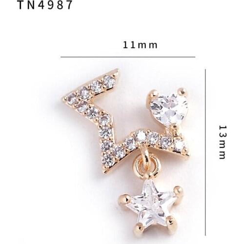 5pcs TN4987 Zircon Pendant Nail Art Crystal nail jewelry Rhinestone nail supplies nails accessories nail decorations Nail charms