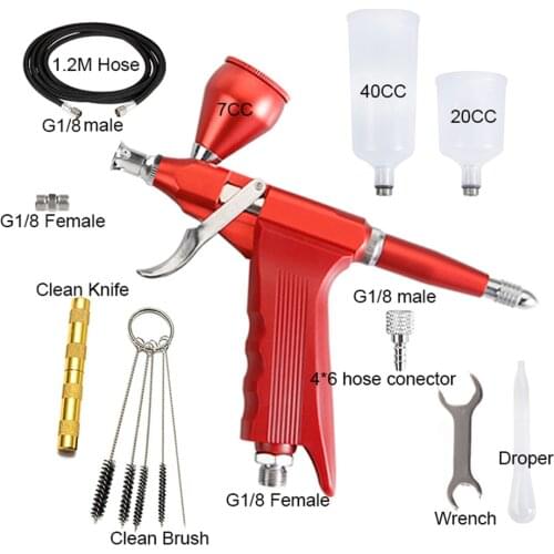 Dual Action Free shipping Easy Clean Trigger Gravity Type High Capacity Spray Airbrush Gun With Hose for Model Art Paint Hobbits