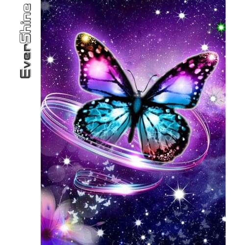 Evershine 5D Diamond Embroidery Butterfly DIY Hobby Animals Diamond Painting Full Square Round Drill Mosaic Art Decor For Home