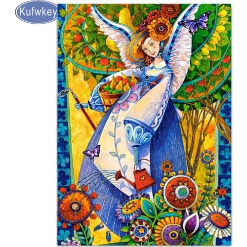5D DIY Diamond Painting angel flower Cross Stitch rhinestone painting square/round full diamond Embroidery fairy girl stickers