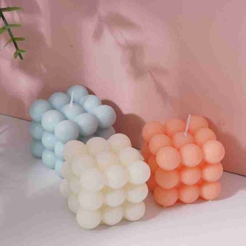 Bubble Cube Scented Candle Wax Aromatherapy Small Candela Gift Birthday Photography Home Props Decor P1B1