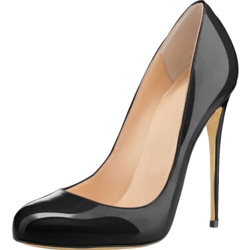 Dropshipping Summer New Pumps Sexy patent leather 16 Color High Heel Wedding Nightclub Heels Round Toe Shoes Plus Size D019A