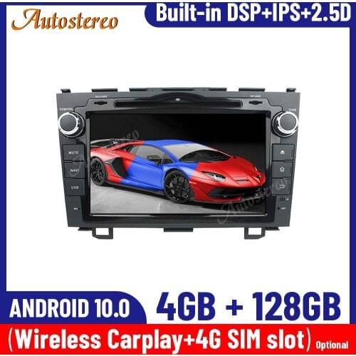 Carplay IPS Screen Android 10.0 4+128G For Honda CRV 2010 Car GPS Navigation Multimedia Player Auto Radio Tape Recorder Headunit