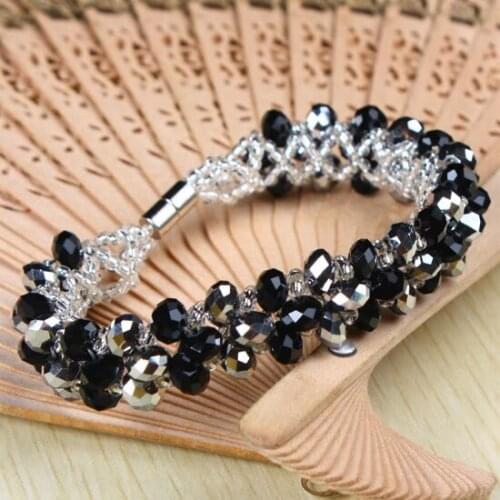 Black Cystal Bracelets Charms Fashion Design For Women Birthday Gifts Jewelry Accessories
