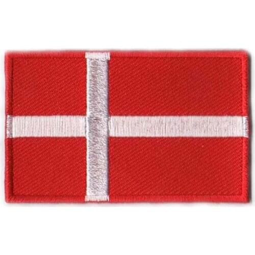 Denmark Country Cloth Patches/Embroidery Patch Made by Twill with Flat Broder and Iron On Backing free shipping by Post