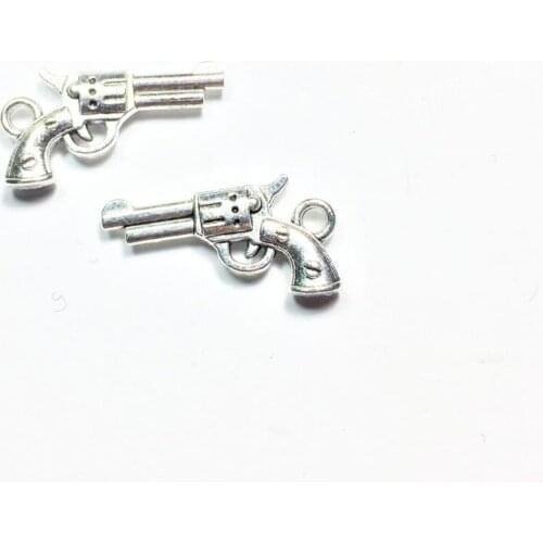 Eruifa 20pcs 20*12mm Mini Gun Zinc Alloy necklace,earring bracelet jewelry DIY handmade 2 colors