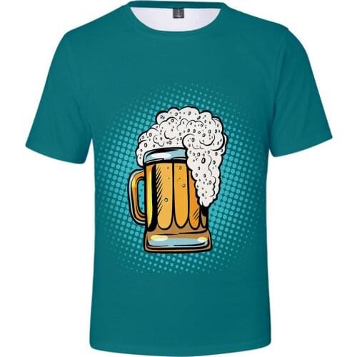 Summer Men T-shirt 3D Beer Printed Short Sleeve 2021 Novelty O-Neck Tops Tees Funny design Streetwear Tshirt harajuku tshirt