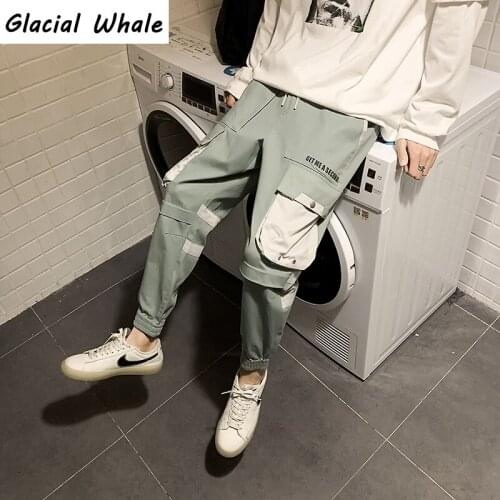 GlacialWhale Autumn ArmyGreen Mens Cargo Pants Joggers Men Fashion 2021 Casual Baggy Side Pockets Hip Hop Trousers Pants For Men
